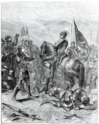 Bosworth Field-i csata: Lord Stanley elhozza III. Richard (1452-1485) koronáját Richmondba, 1485. augusztus 22.